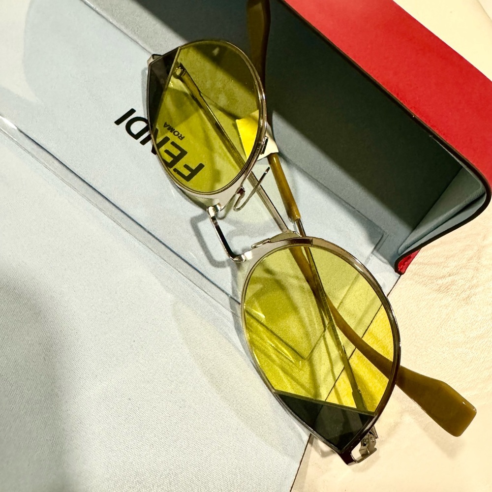 FENDI 🔥 FF0342S Yellow/Gray Lens Sunglasses NEW